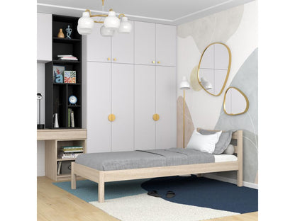 Lit simple en chêne N01 Chêne Blanchi 80x200