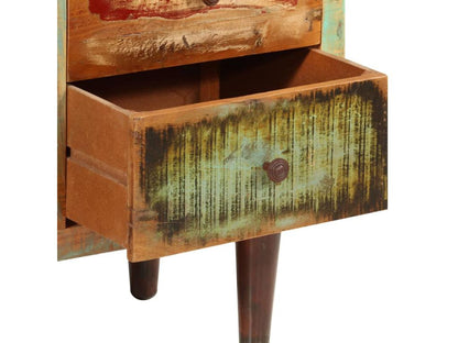 Armoire avec 1 porte 4 étagères 3 tiroirs Bois massif récupéré