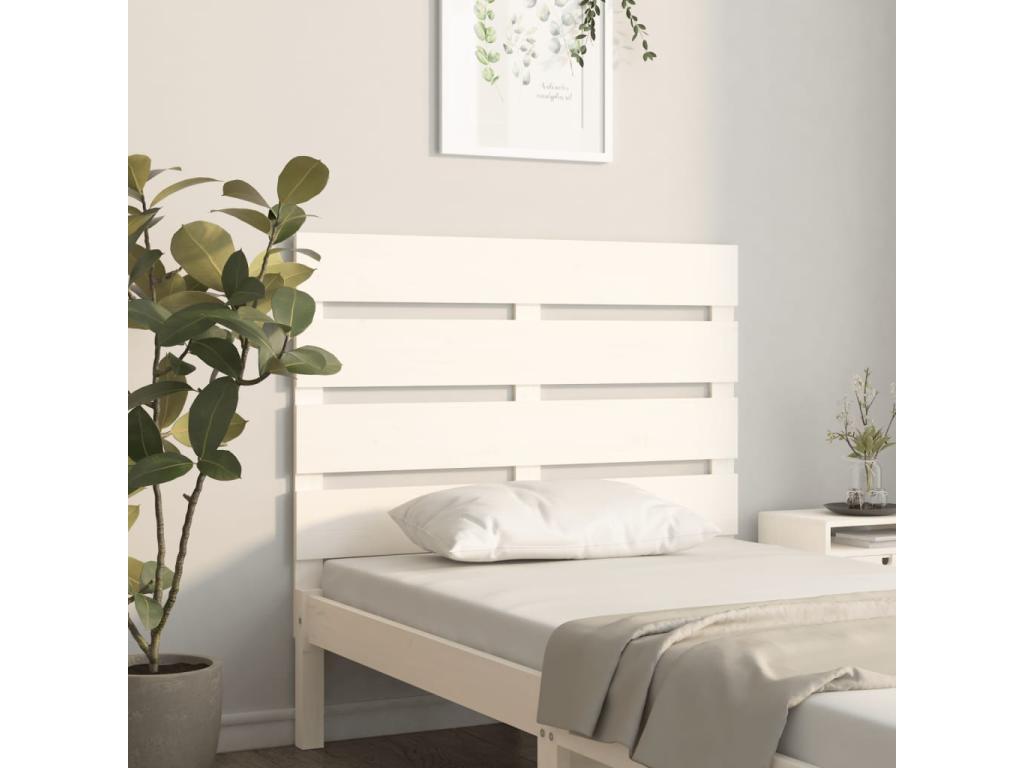 Tête de lit Blanc 75x3x80 cm Bois massif de pin
