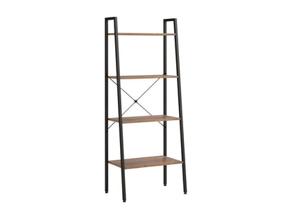 étagère sur pied 4 niveaux Marron foncé et noir 56x35x140 cm