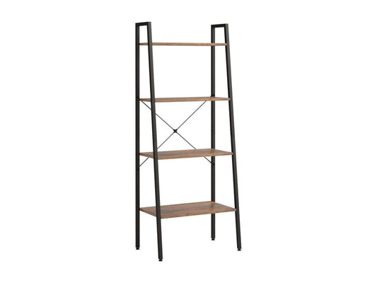 étagère sur pied 4 niveaux Marron foncé et noir 56x35x140 cm