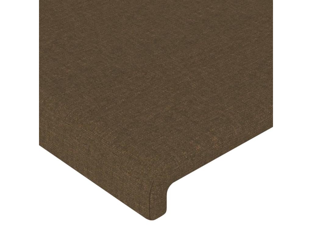 Tête de lit à LED Marron foncé 103x16x118/128 cm Tissu