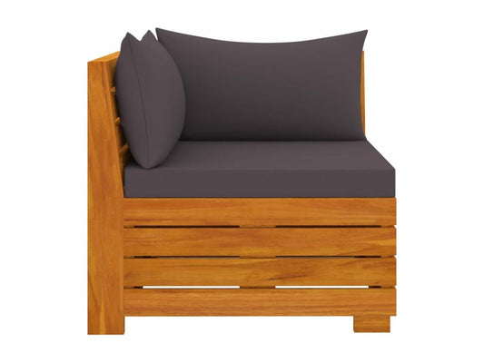 Canapé de jardin 4 places avec coussins Bois d'Meublita massif 2