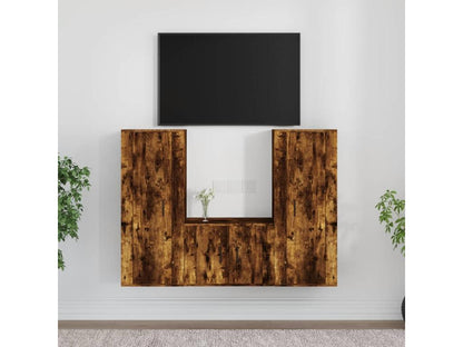 Ensemble de meubles TV 3 pièces Chêne fumé Bois d'ingénierie