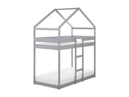 Lit superposé Bois Doucezen 90x200 cm Gris