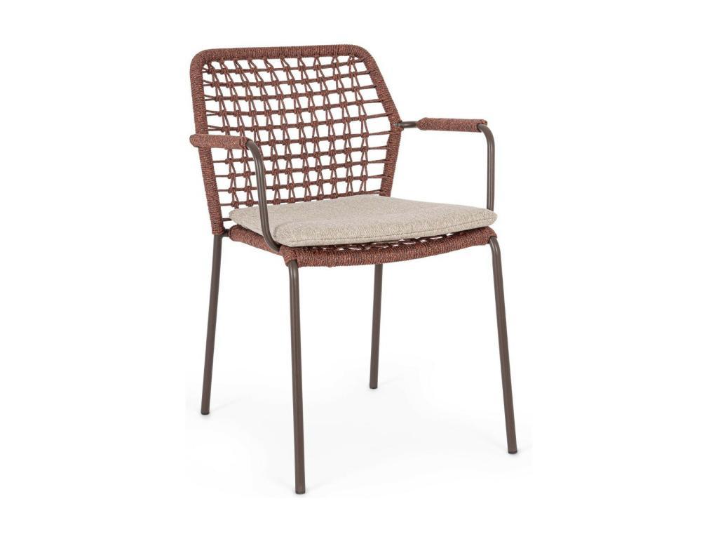 Chaises de jardin à accoudoirs et coussin lot de 4 - Vertchez