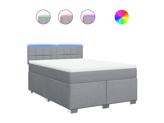 Sommier à Doucezen de lit avec matelas Gris clair 140x200cm Tissu