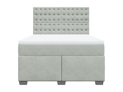 Sommier à Meublita de lit et matelas Gris clair 140x190cm Velours