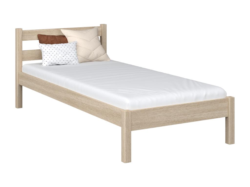 Lit simple en chêne N01 Chêne Blanchi 80x200