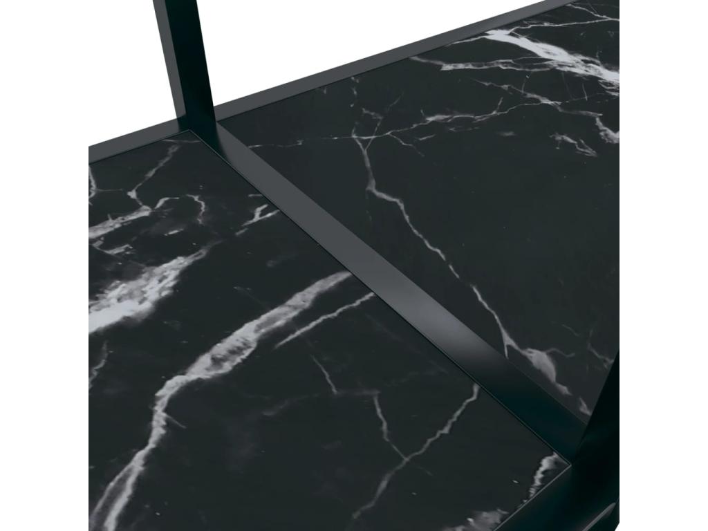 Table console Noir 180x35x75.5 cm Verre trempé