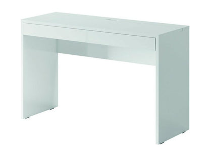 Bureau Coiffeuse design avec deux tiroirs collection Meublita coloris blanc finitions brillantes