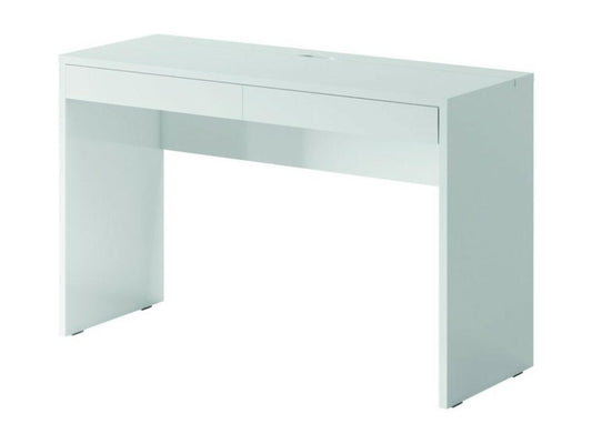Bureau Coiffeuse design avec deux tiroirs collection Meublita coloris blanc finitions brillantes