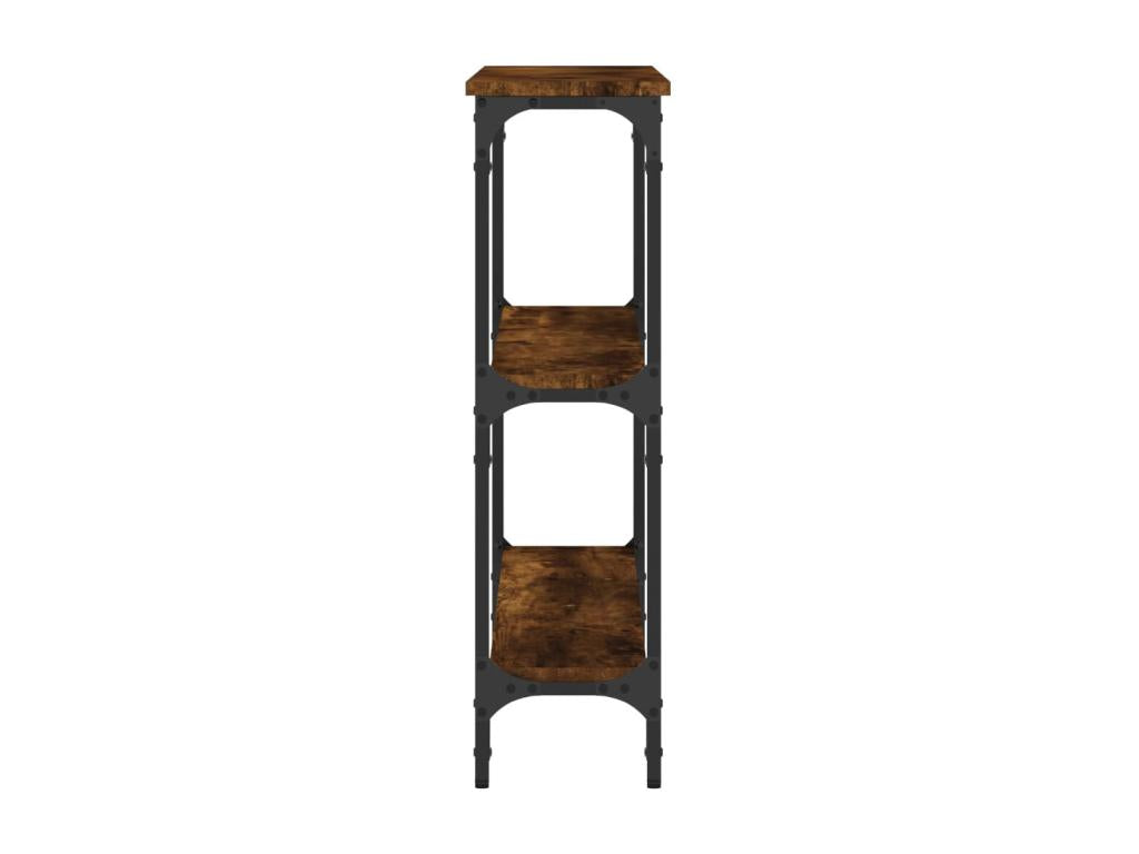 Table console chêne fumé 100x22,5x75 cm bois d'ingénierie