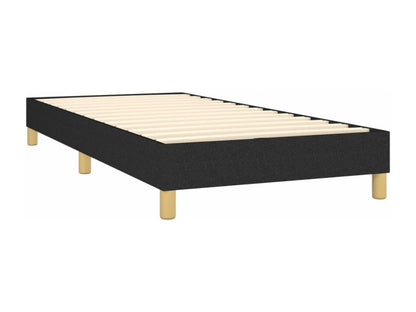 Lit à sommier tapissier avec matelas Noir 90x200 cm Tissu