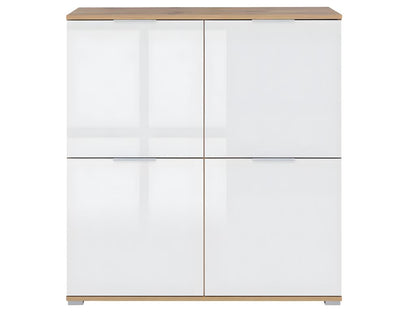 Buffet 4 portes Meublita Blanc et Bois