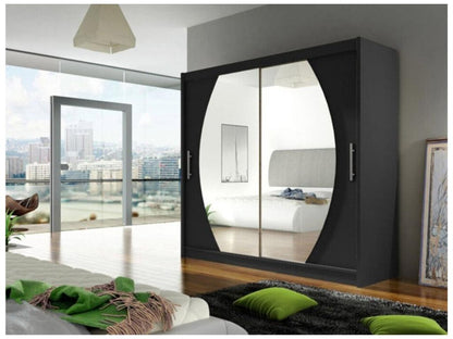 Armoire Doucezen 102 Noir 215x180x58cm Portes d'armoire Glissement