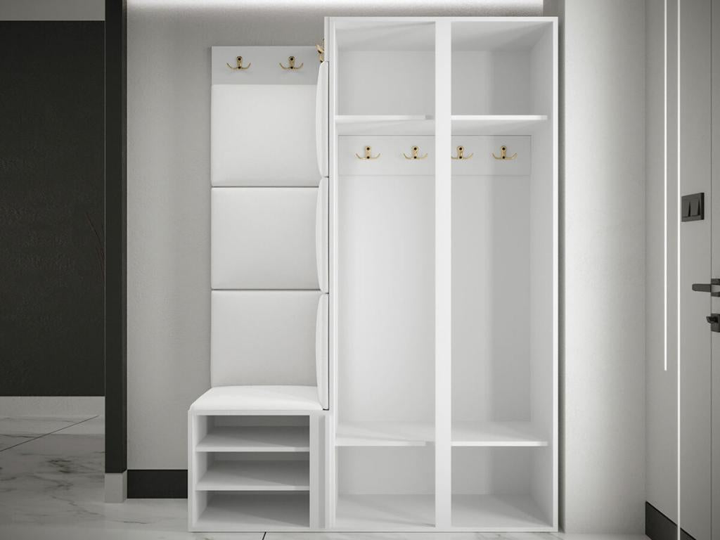 Meuble d'entrée Meublita 379 186x116x46cm Noir MDF - Stratifié - Faux cuir