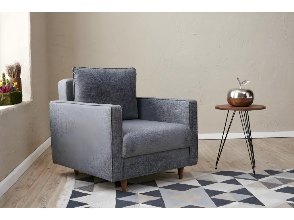 Fauteuil moderne Meublita Tissu Gris