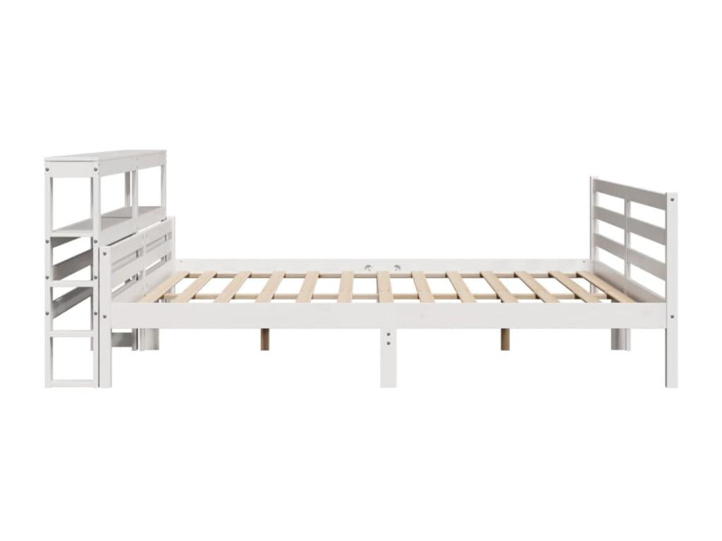 Cadre de lit et tête de lit blanc 200x200 cm bois de pin massif