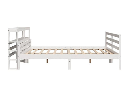 Cadre de lit et tête de lit blanc 200x200 cm bois de pin massif