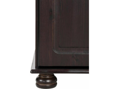 Buffet avec 3 portes et 2 tiroirs en pin marron foncé