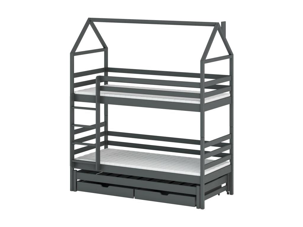 Lit cabane Meublita HB002 80x180 cm Graphite