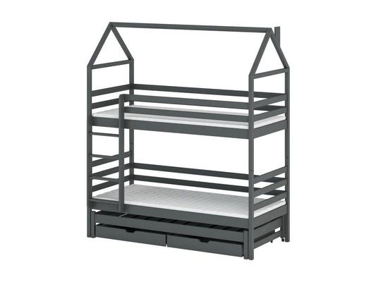 Lit cabane Meublita HB002 80x180 cm Graphite