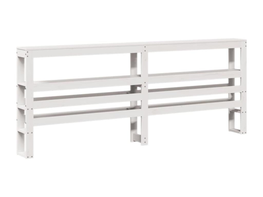 Cadre de lit et tête de lit blanc 200x200 cm bois de pin massif