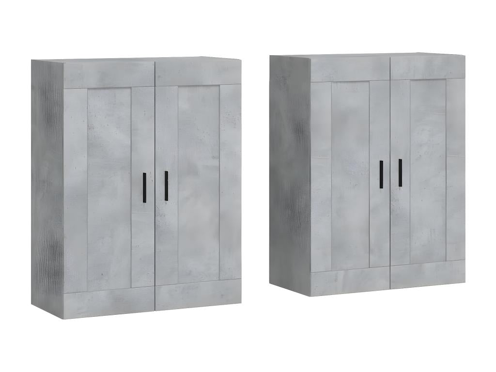 Armoires murales 2 pcs gris béton bois d'ingénierie