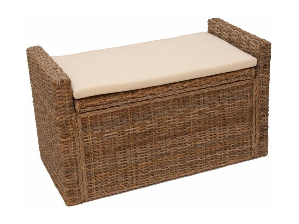 Coffre de rangement Meublita Rattan gris cubu