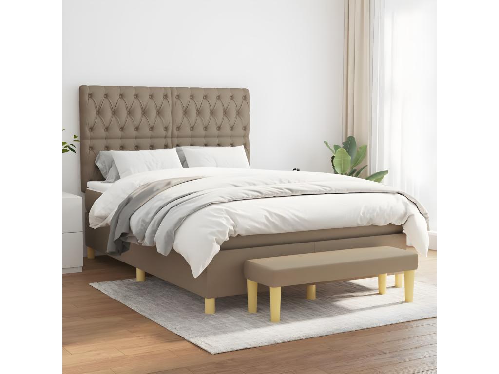 Lit à sommier tapissier avec matelas Vertchez 140x200 cm Tissu