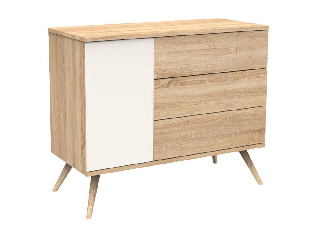Commode 1 porte et 3 tiroirs