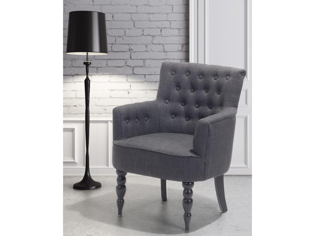 Fauteuil Meublita Tissu Gris Foncé
