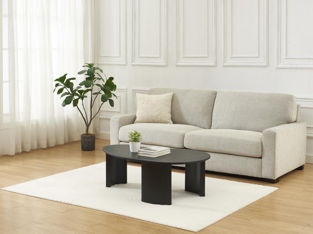 Table basse placage frêne - Noir - Doucezen