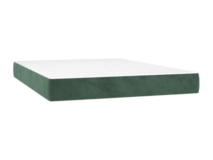 Lit à sommier tapissier et matelas Vert foncé 140x200cm Velours