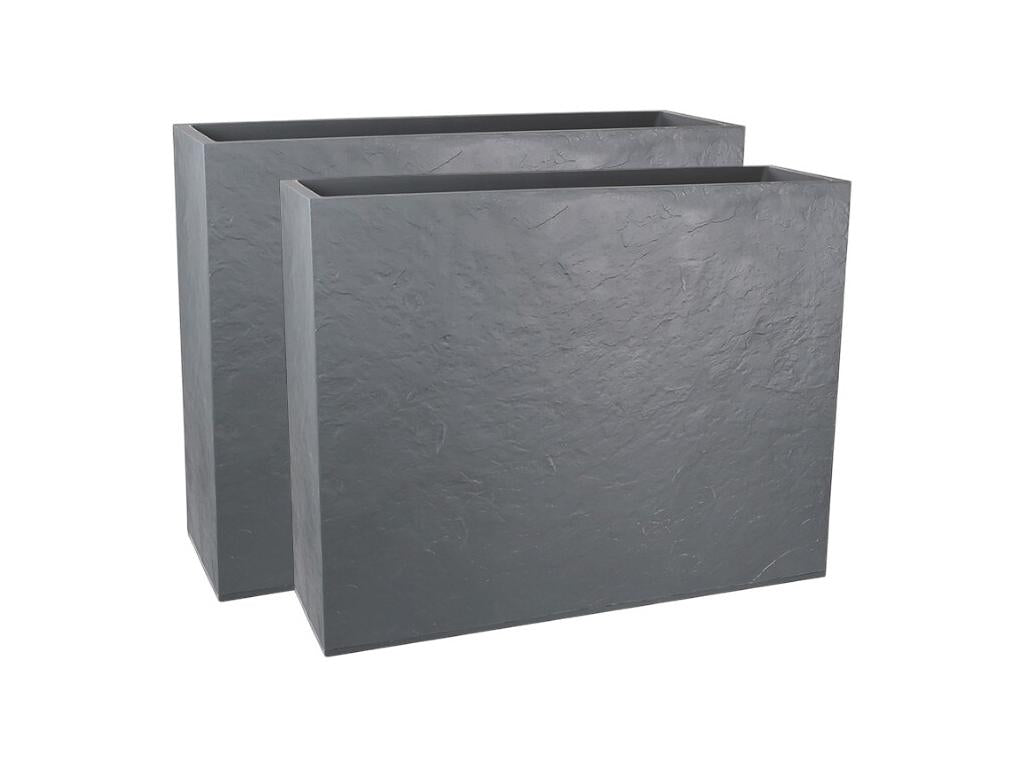 Jardinière Rectangulaire Meublita Apparence Pierre 63l-lot De 2