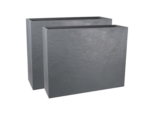Jardinière Rectangulaire Meublita Apparence Pierre 63l-lot De 2