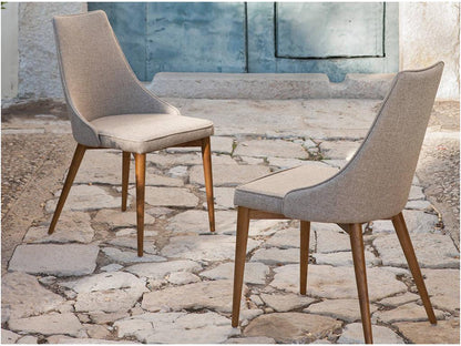 Chaise bois de frêne couleur noyer et tissu Doucezen - Lot de 2-Couleur Doucezen 53