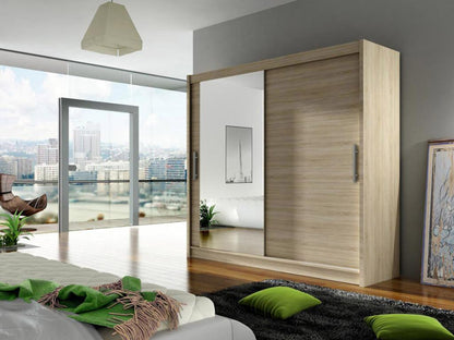 Armoire Vertchez 107 Vertchez chêne 215x180x58cm Portes d'armoire Glissement