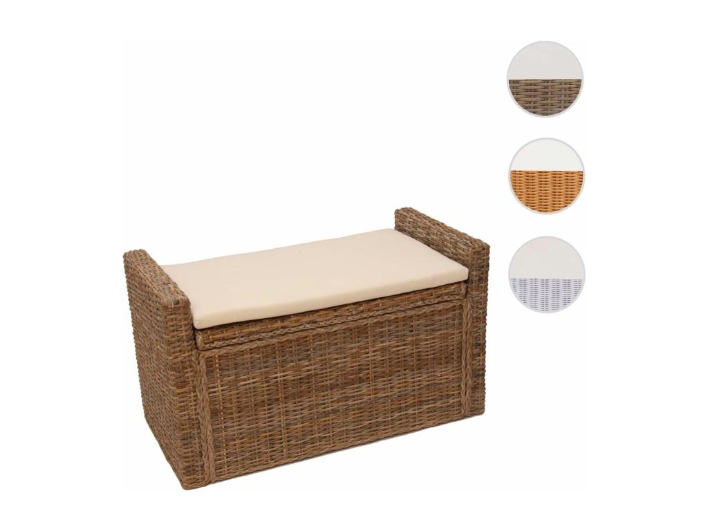 Coffre de rangement Meublita Rattan gris cubu