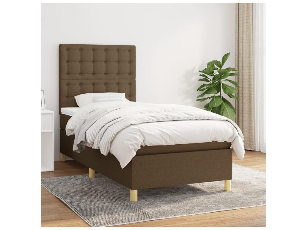 Sommier à Meublita de lit avec matelas Marron foncé 80x200