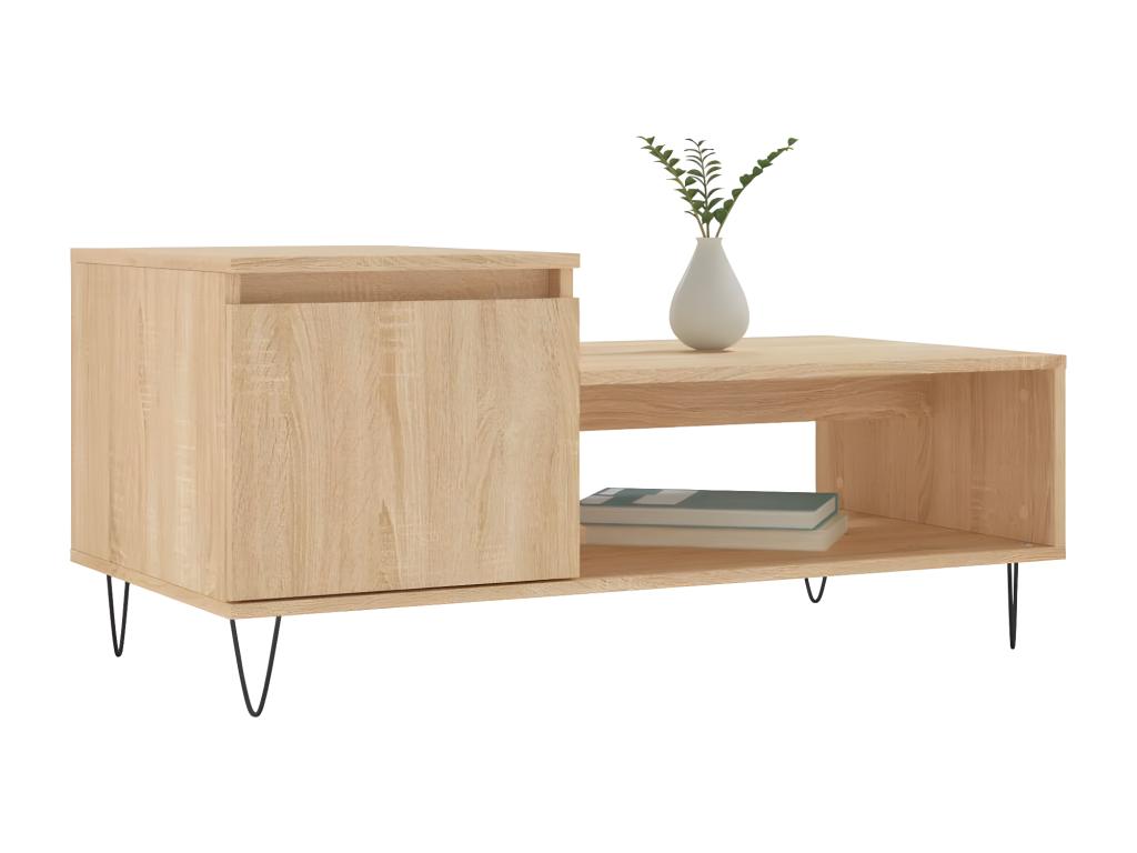 Table basse Chêne Doucezen 100x50x45 cm Bois d'ingénierie
