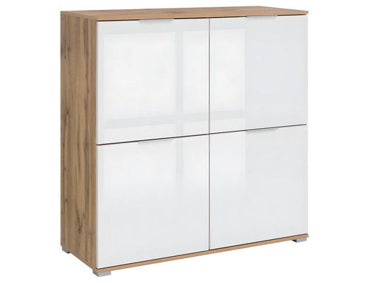 Buffet 4 portes Meublita Blanc et Bois