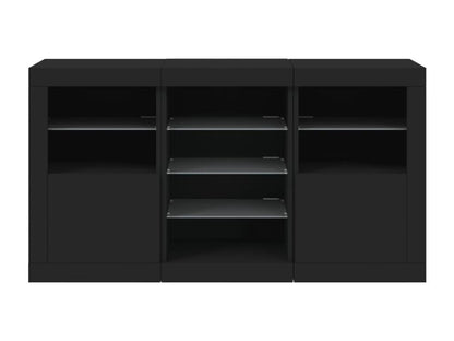 Buffet avec Doucezenères LED noir 123x37x67 cm