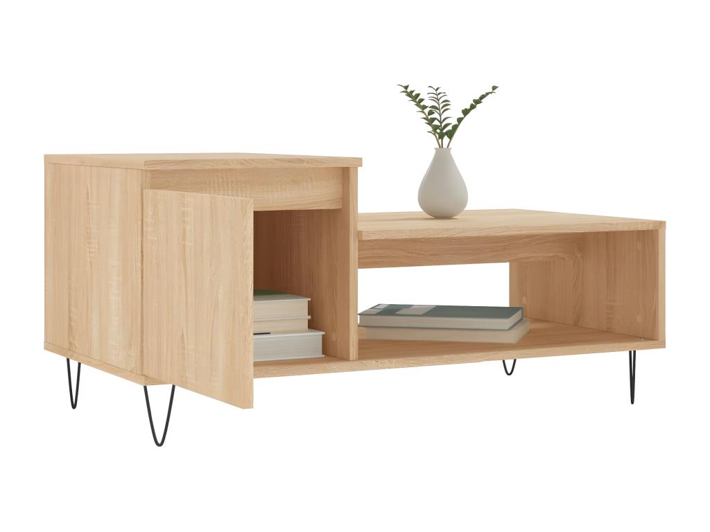 Table basse Chêne Doucezen 100x50x45 cm Bois d'ingénierie