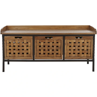 Banc de rangement SAFAVIEH Toshie en chêne miel - 42,5 x 15,5 x 20 pouces (109 x 41 x 51 cm) - 43 x 16 x 20 pouces (109 x 41 x 51 cm)