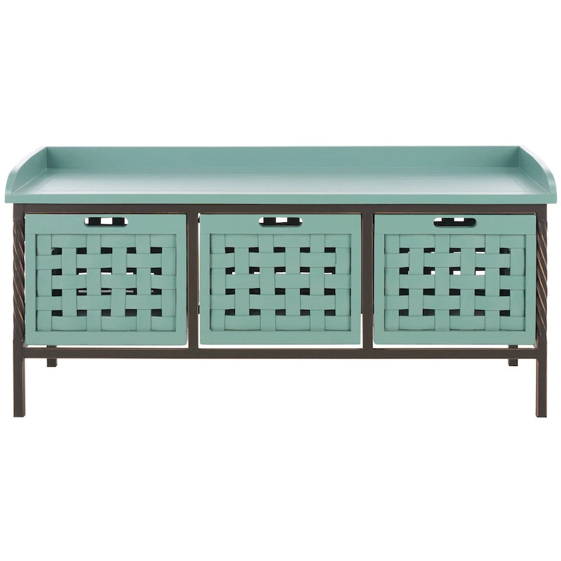 Banc de rangement SAFAVIEH Toshie en chêne miel - 42,5 x 15,5 x 20 pouces (109 x 41 x 51 cm) - 43 x 16 x 20 pouces (109 x 41 x 51 cm)