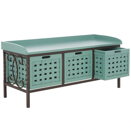 Banc de rangement SAFAVIEH Toshie en chêne miel - 42,5 x 15,5 x 20 pouces (109 x 41 x 51 cm) - 43 x 16 x 20 pouces (109 x 41 x 51 cm)