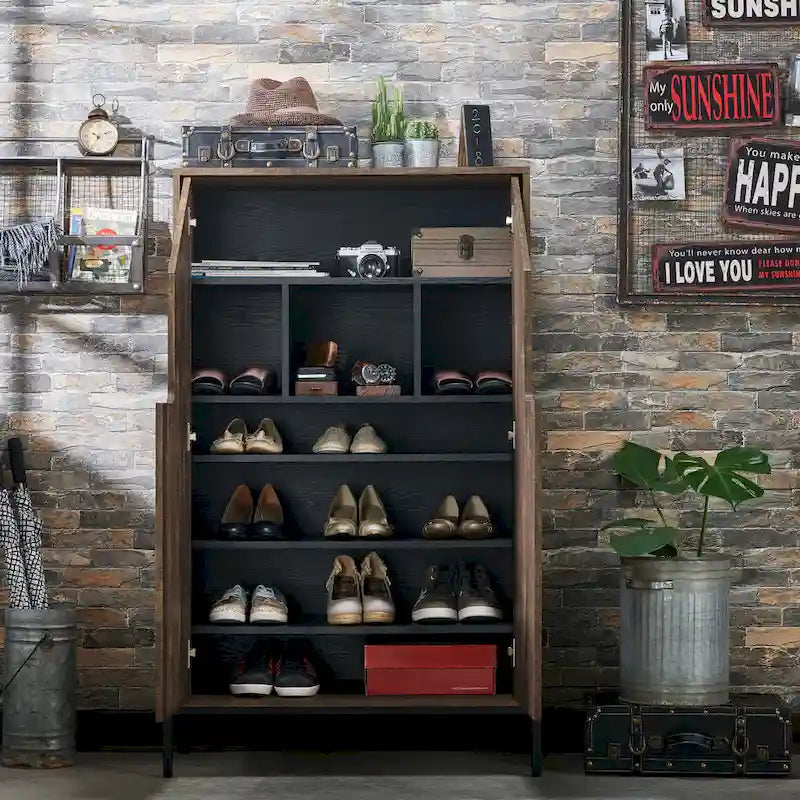 Meuble à chaussures rustique Cassini à 8 étagères par Carbon Loft