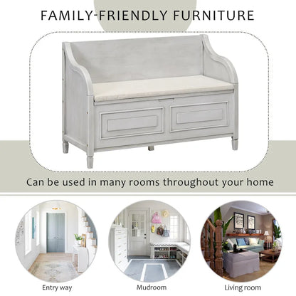 Banc d'entrée en bois massif